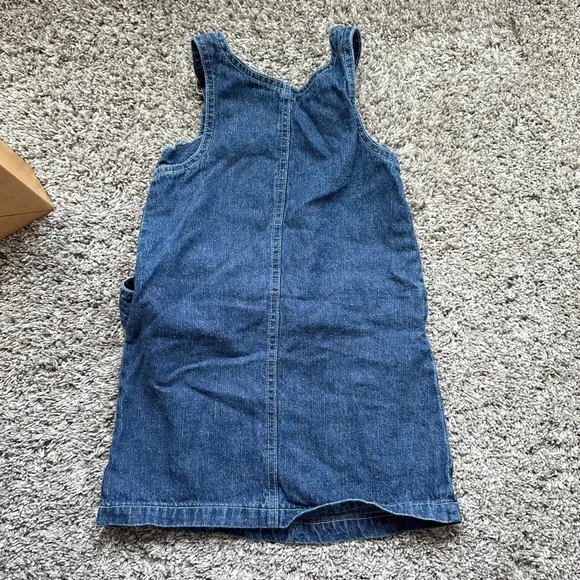 Vintage My Little Pony Girls Denim Jumper Dress Size 5 Snow'El Embroidered